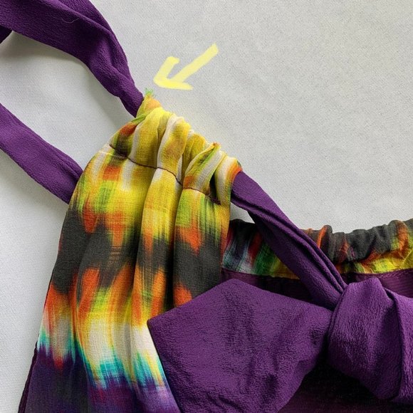 Trina Turk silk halter shift. Fully adjustable tie back. Fully lined. Multicolor - Picture 8 of 14